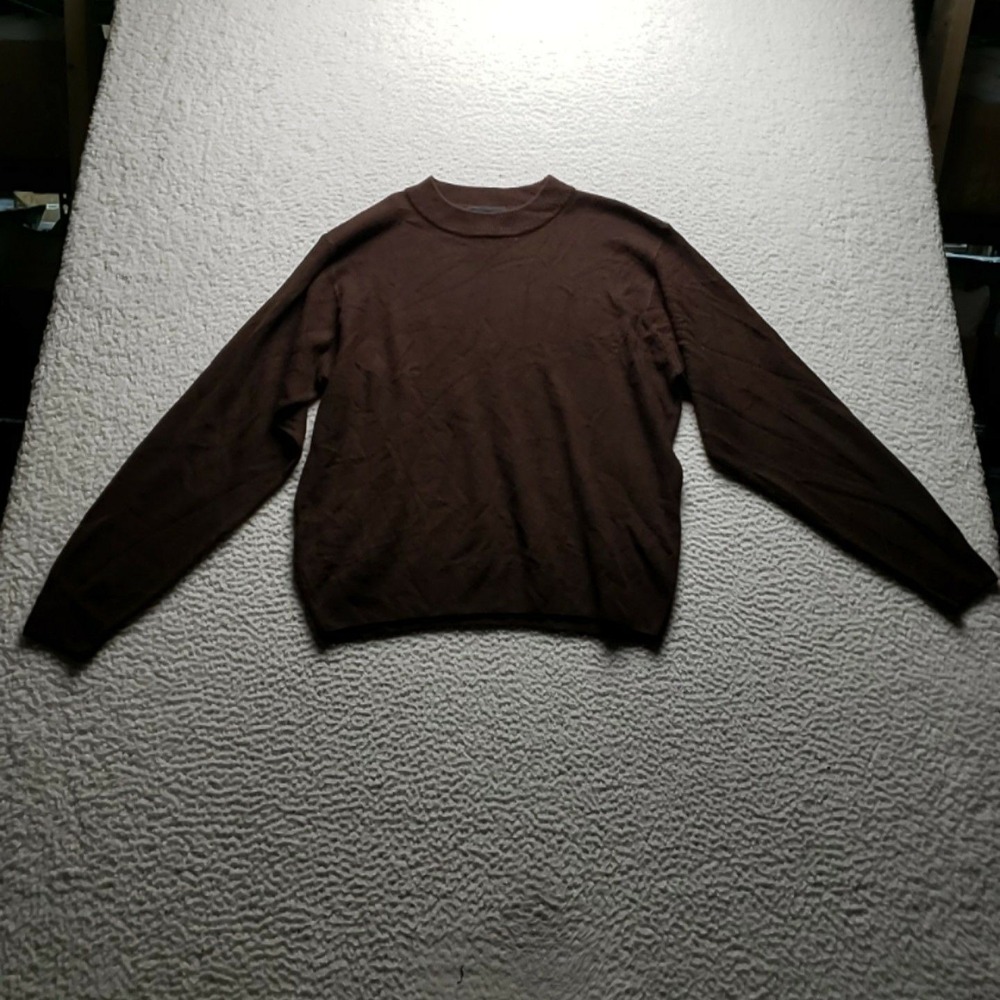 Sag Harbor Sweater Womens Large Brown Crew Neck Long Sleeve Knit Pullover